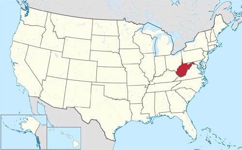 West Virginia in the USA West Virginia in the USA